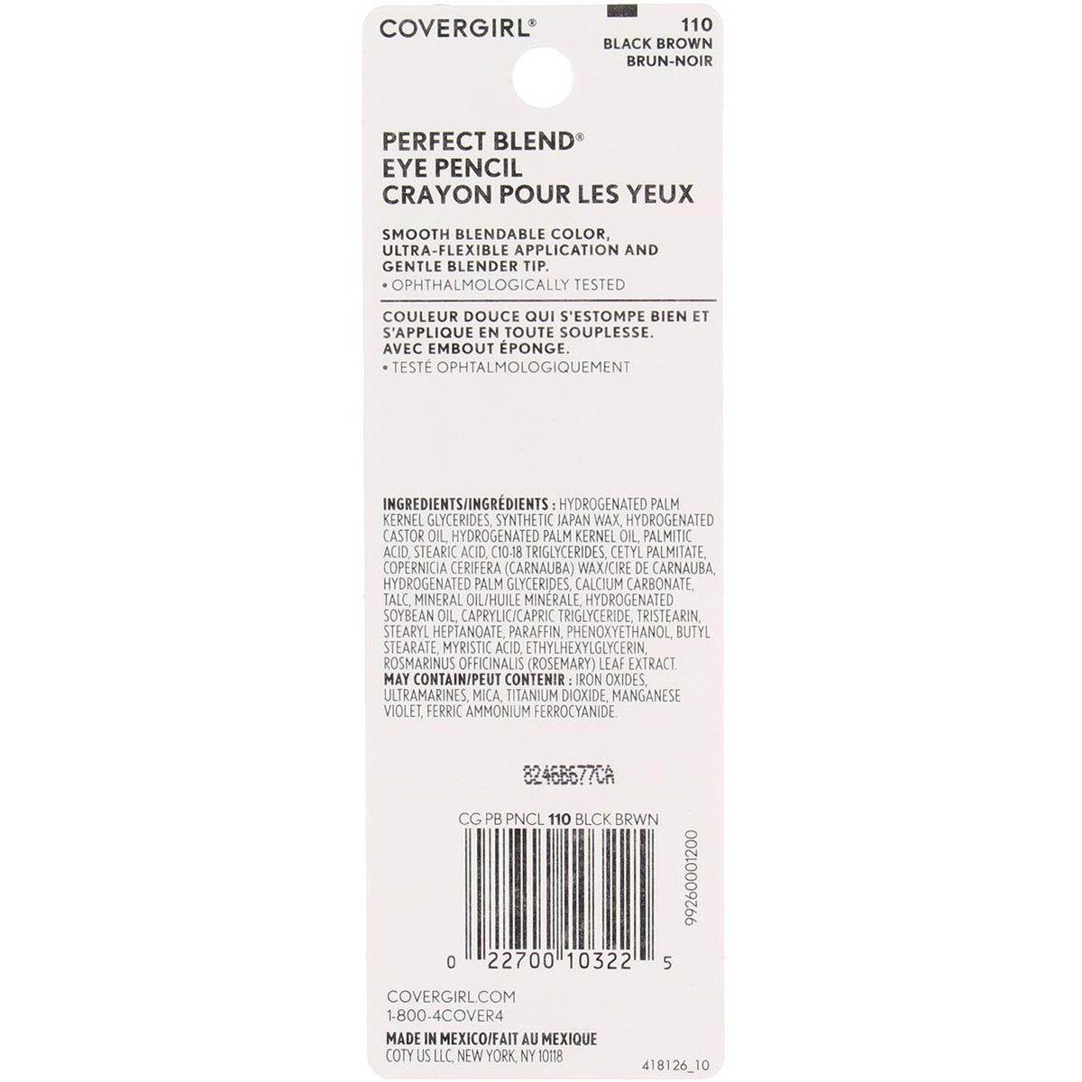 CoverGirl Perfect Blend Eyeliner Black Brown 110 — Water Resistant, 0.03 oz (Pack of 3)
