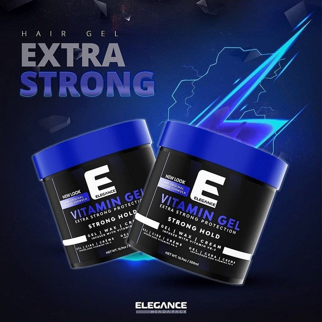 Extra Strong Hold Hair Gel with Vitamin Pro-VB-5 - 33.81oz / 1000ml