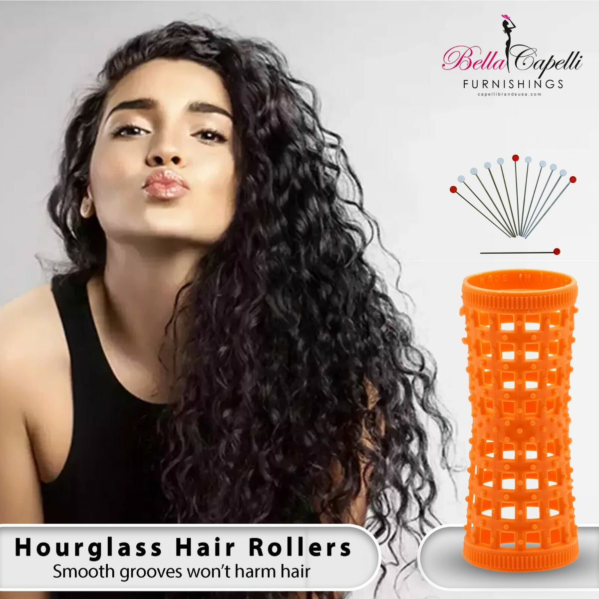Mini Pink Hair Rollers Set - Natural Fast-Dry Curlers for Bouncy Voluminous Hair