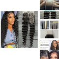 Brazilian Water Wave Lace Closure 16in Virgin Human Hair with Baby Hair