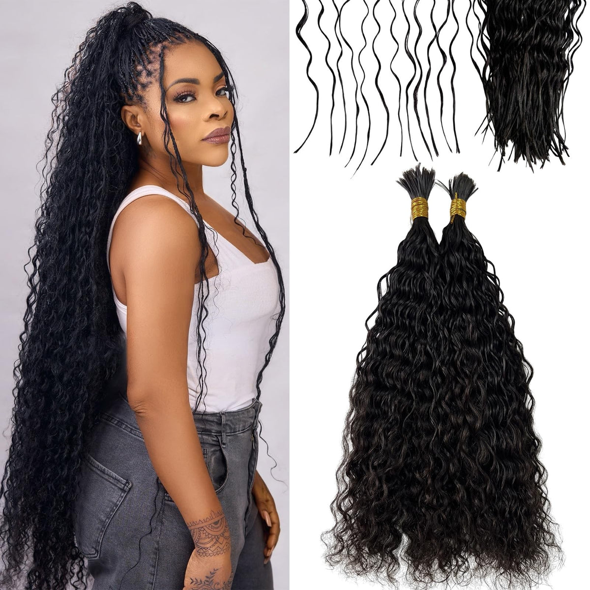Human Hair Extensions 20 Inch Deep Wave Double Drawn Virgin Brazilian Hair