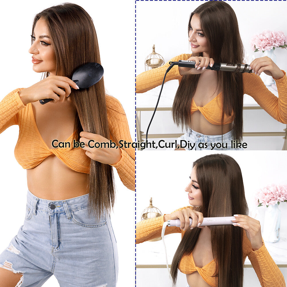 Remy Clip-In Hair Extensions Full Head One Piece 3/4 Length & Weight Options