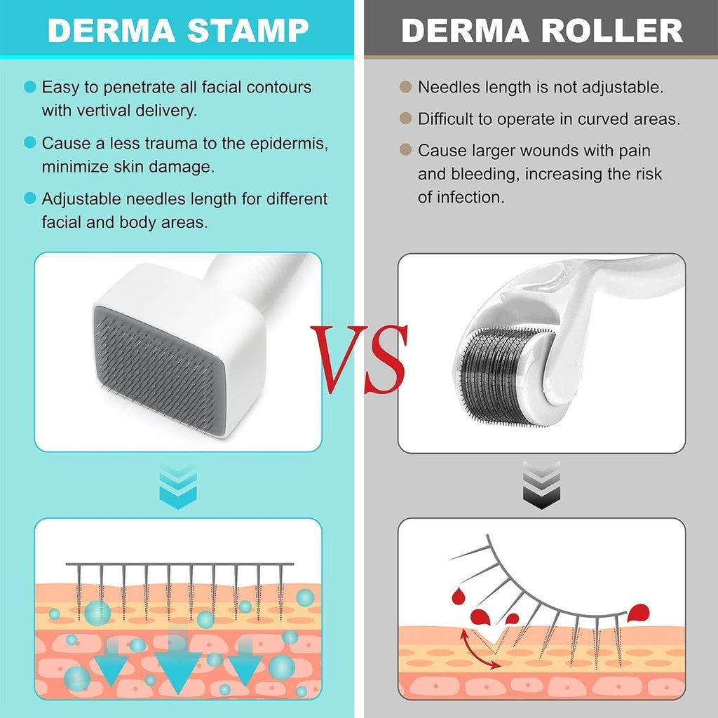 Microneedling Derma Stamp Kit for Hair & Beard Growth - Titanium 0-3mm