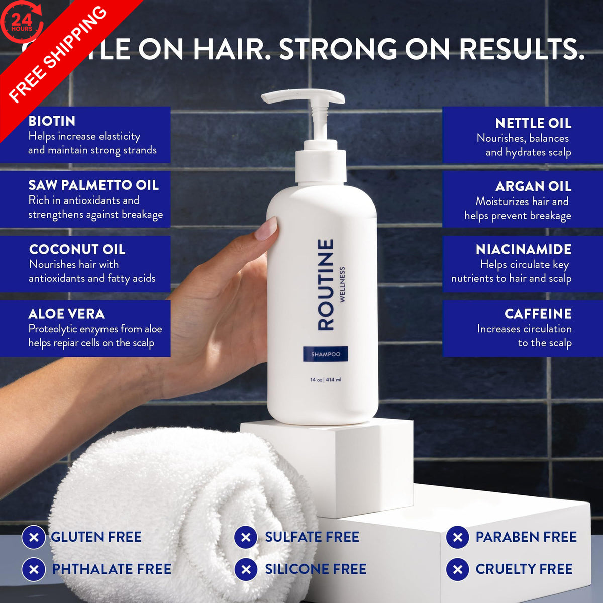 Anti-Thinning Hair Shampoo - Sulfate-Free, Color Safe, 14 Fl Oz
