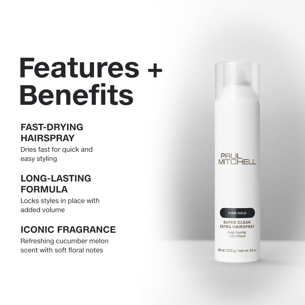 Strong Hold Hairspray with Quick-Dry Finish - Long-Lasting, Humidity Resistant
