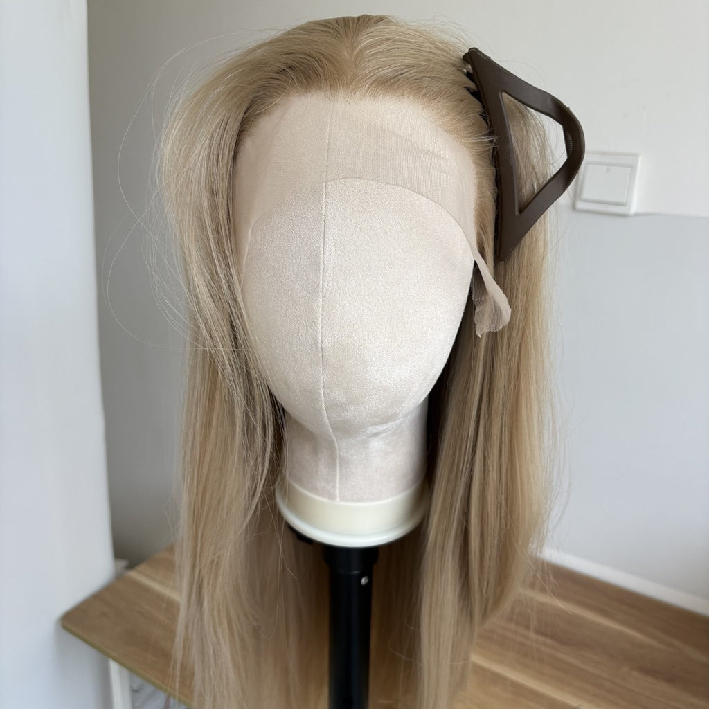 Long Straight Synthetic Lace Front Wig - Ash Blonde 13x4 Frontal Hair