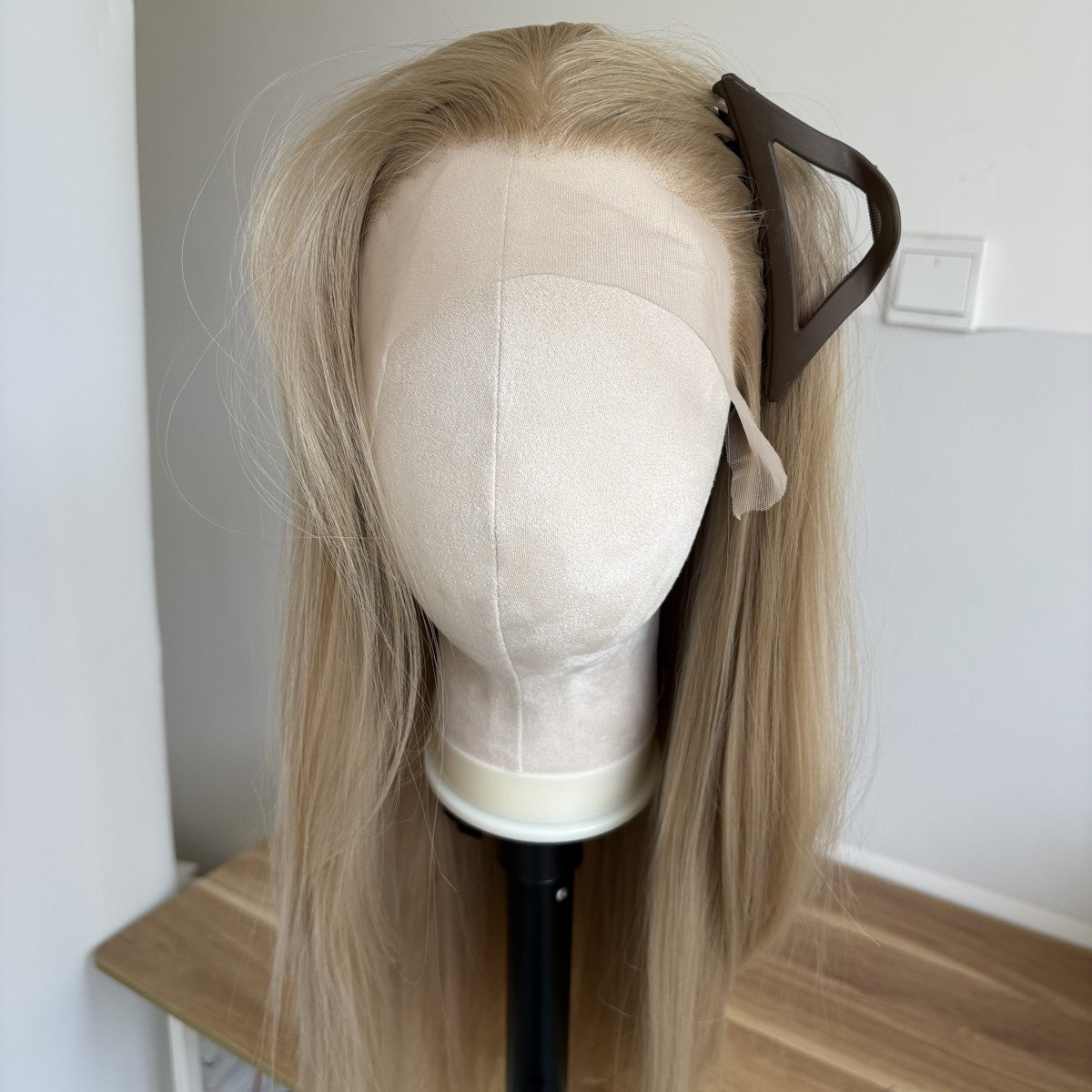 Long Straight Synthetic Lace Front Wig - Ash Blonde 13x4 Frontal Hair
