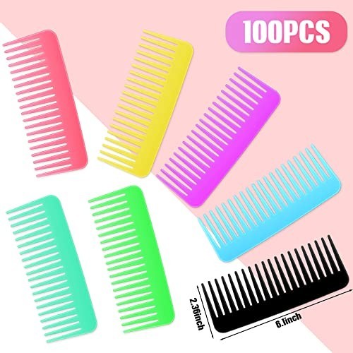 Vibrant 100 Pcs Wide Tooth Comb Set for Detangling & Styling - Large Hair Brushes