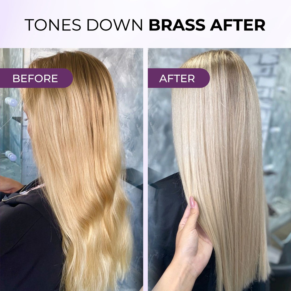Purple Hair Mask for Blonde & Silver Hair - Neutralizes Brass & Yellow Tones, 100ml