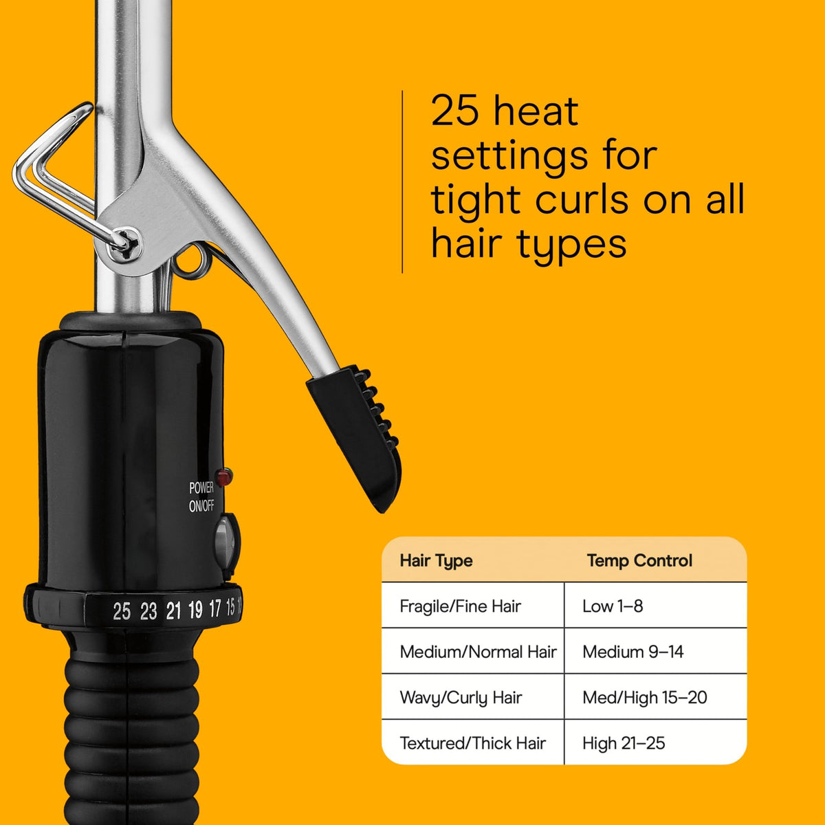 1/2 Inch Curling Iron with 25.5-Inch Barrel, Instant Heat, Dual Voltage