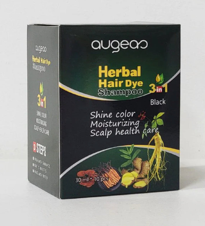 Herbal 3in1 Hair Dye Shampoo Black 10 pcs - Nourishing & Easy To Use