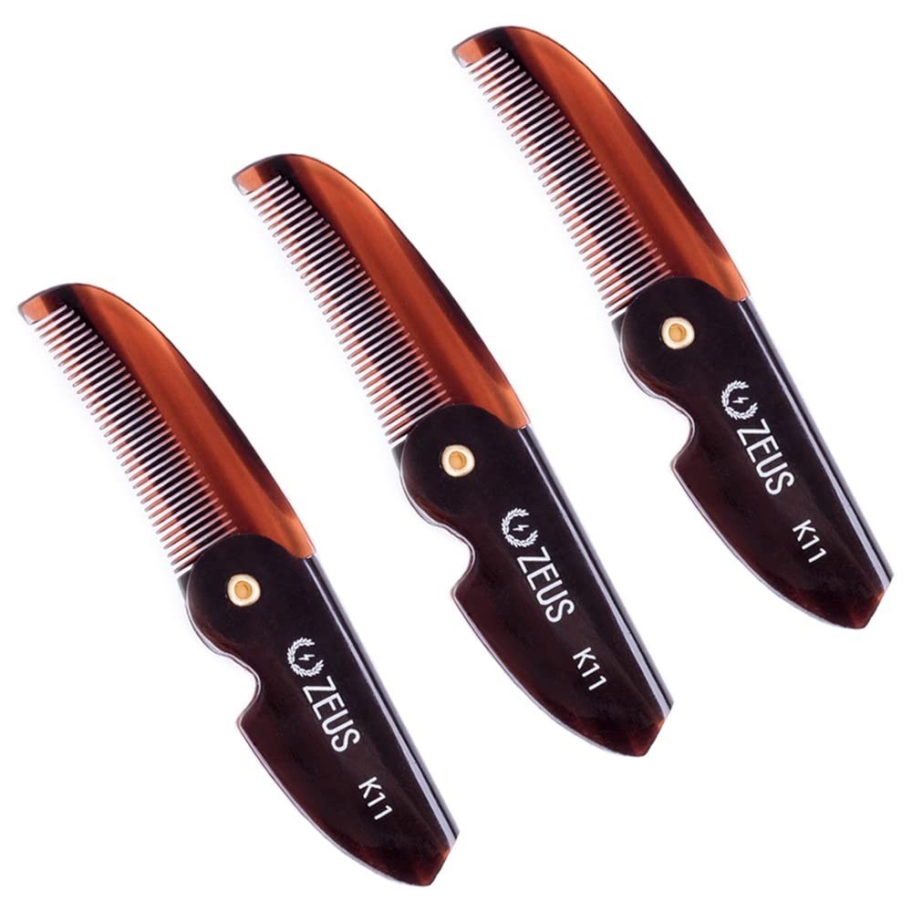 Cellulose Acetate Mustache Comb Set - Portable Grooming Essentials