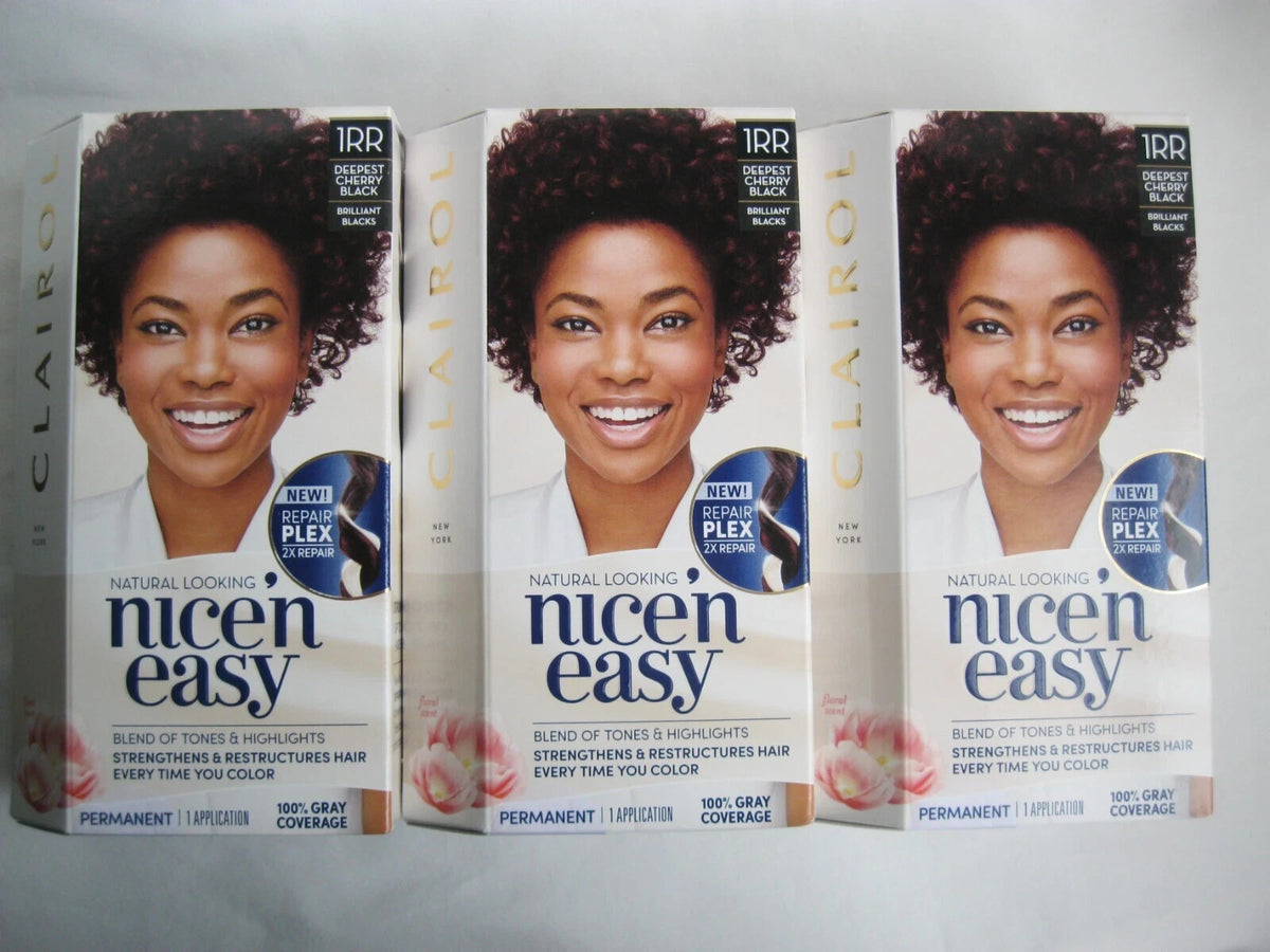 3 Pack Permanent Hair Color Kit - Deepest Cherry Black, 1RR