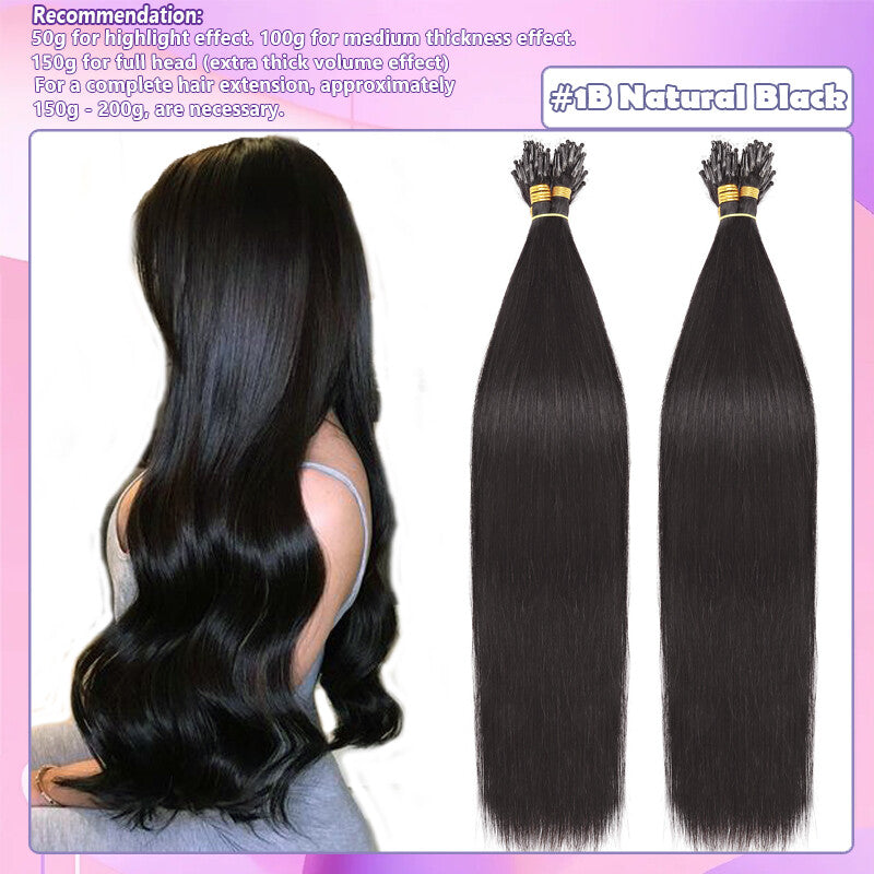 100% Remy Human Hair Extensions Nano Ring Beads - Multiple Lengths & Colors