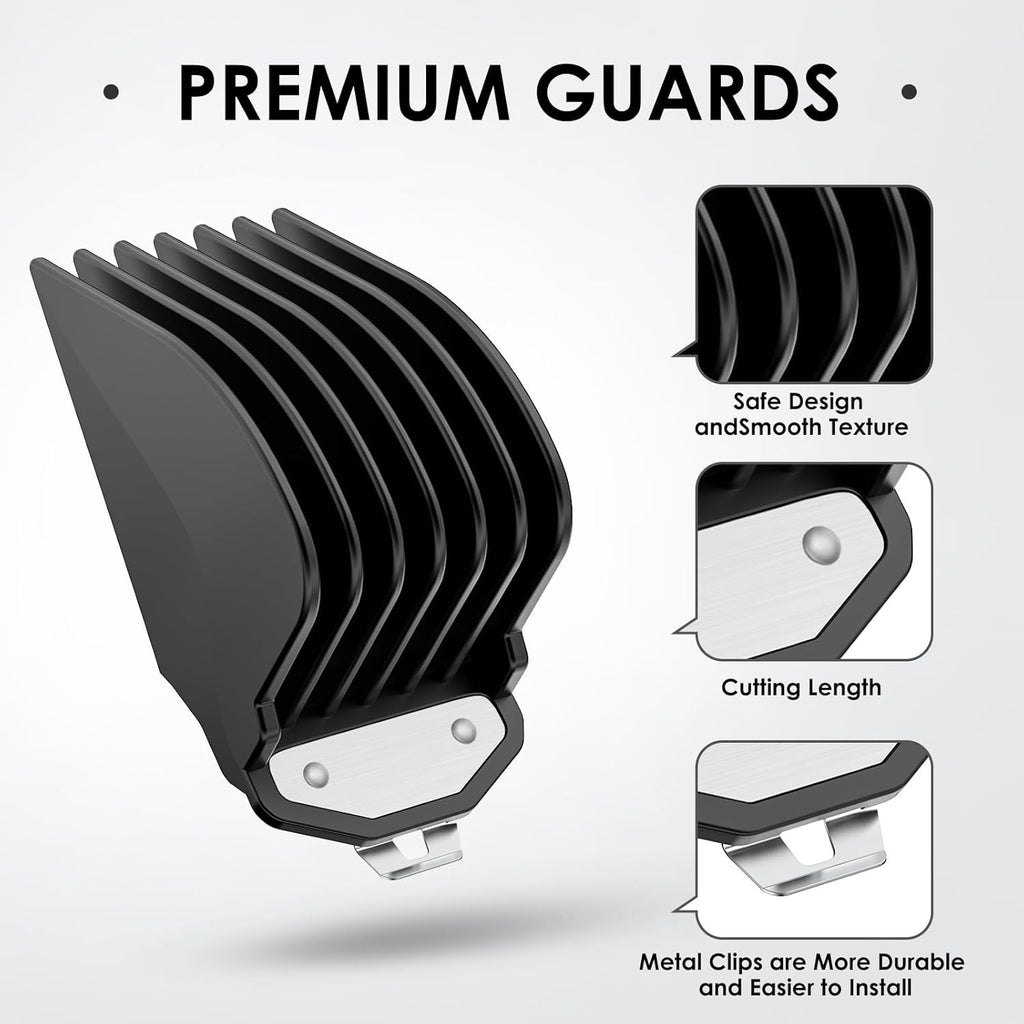Hair Clipper Guard Set for Wahl - Metal Attachments with 3 Lengths 1.25, 1.5, 2 Inches