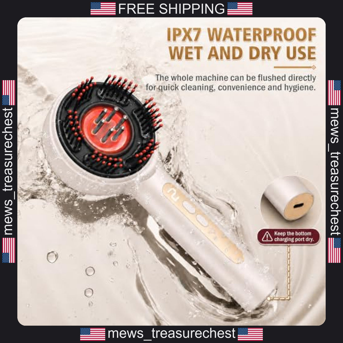 Electric Scalp Massager & Hair Oil Applicator Waterproof 3-in-1