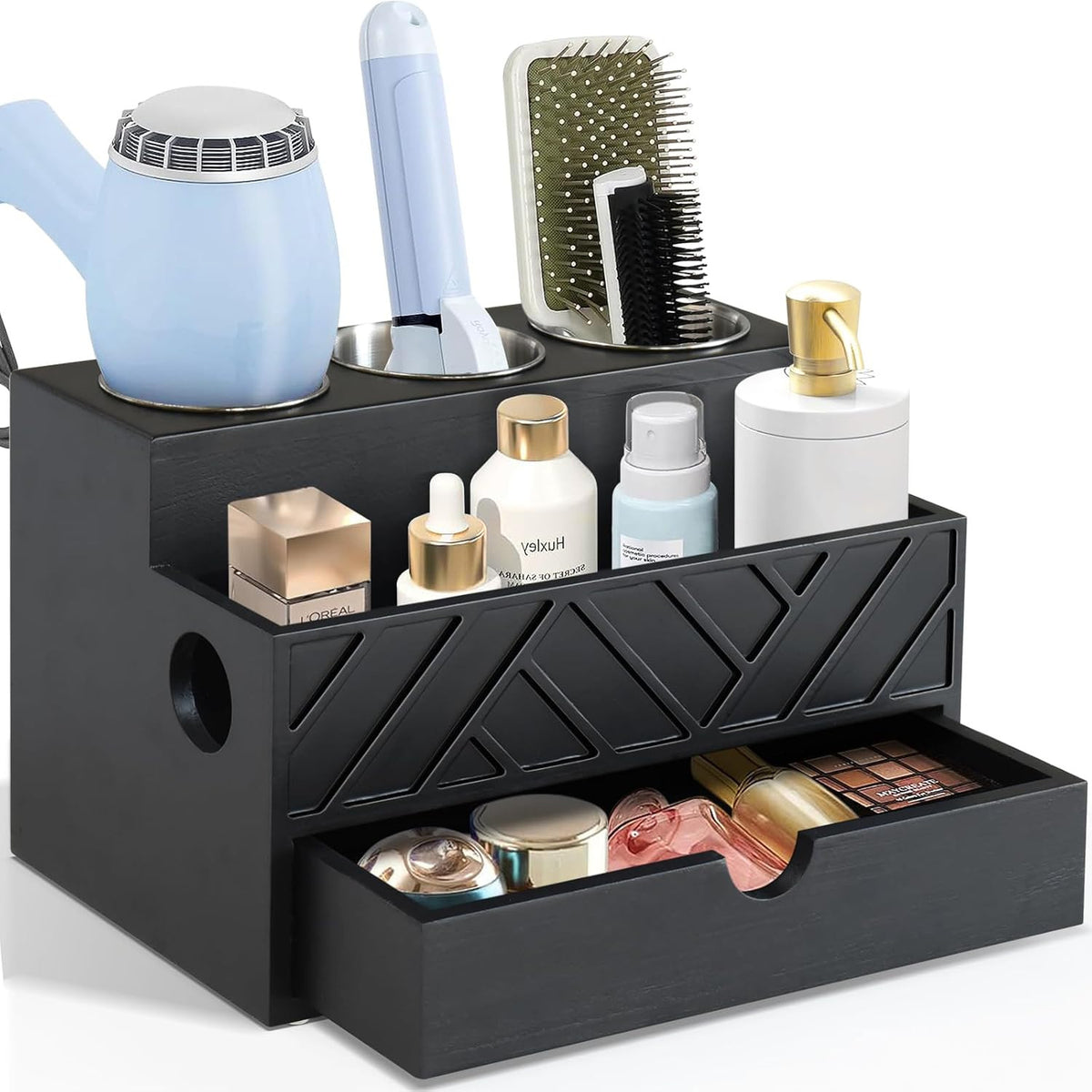 Hair Tool Organizer with Drawer and Wall Mount for Bathroom & Vanity