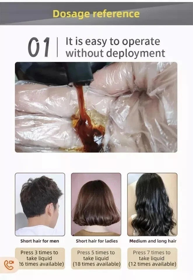 Black Hair Dye Shampoo 3-in-1 Instant Gray Coverage 500mL - Natural Herbal Formula