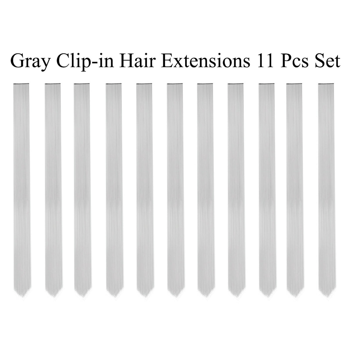 11 Pcs Clip-In Synthetic Hair Extensions - 21 Inch Colorful Straight Hair for Party & Cosplay