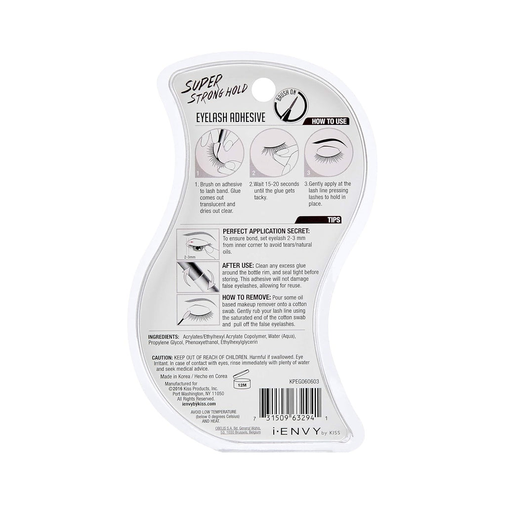 Invisible Bond Eyelash Glue - Waterproof, 48HR Hold, Latex-Free, 2 Bottles