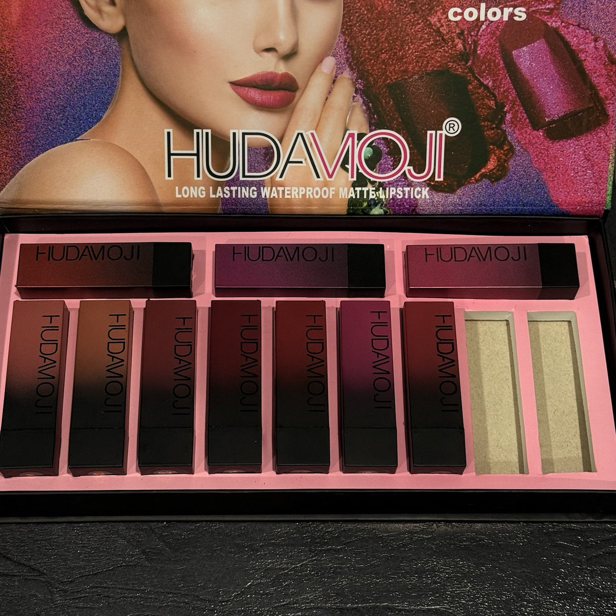 Huda Beauty Waterproof Lipstick Set - 10 Long-Lasting Lip Colors
