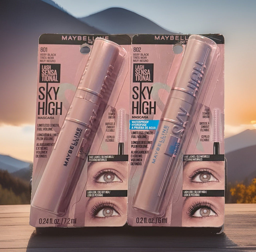 Maybelline Lash Sensational Sky High Mascara Very Black Waterproof 801 & 802