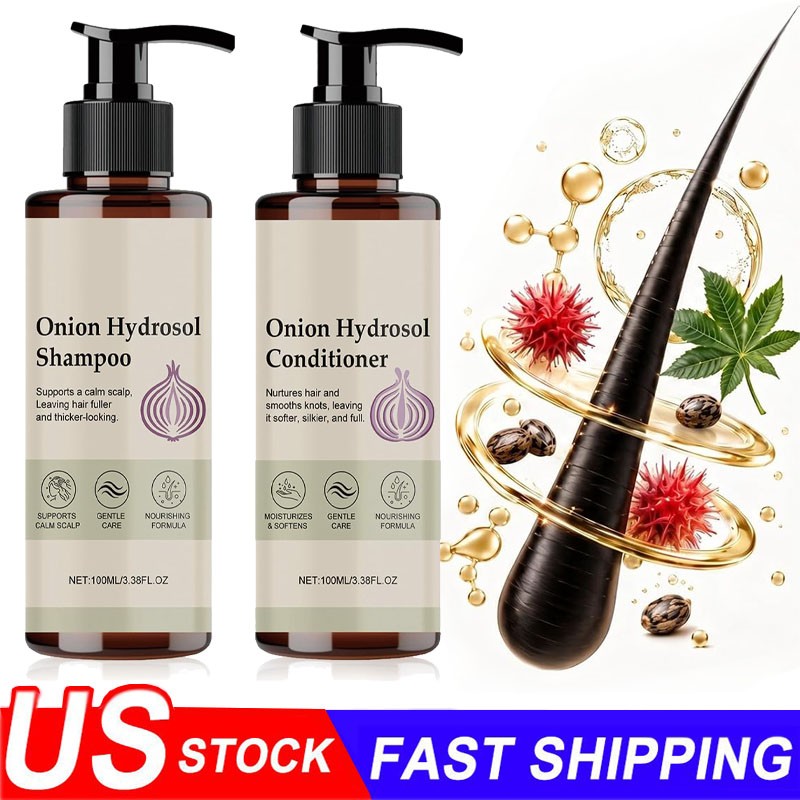 Onion Hydrosol Shampoo & Conditioner Set Natural Hair Care Deep Cleansing