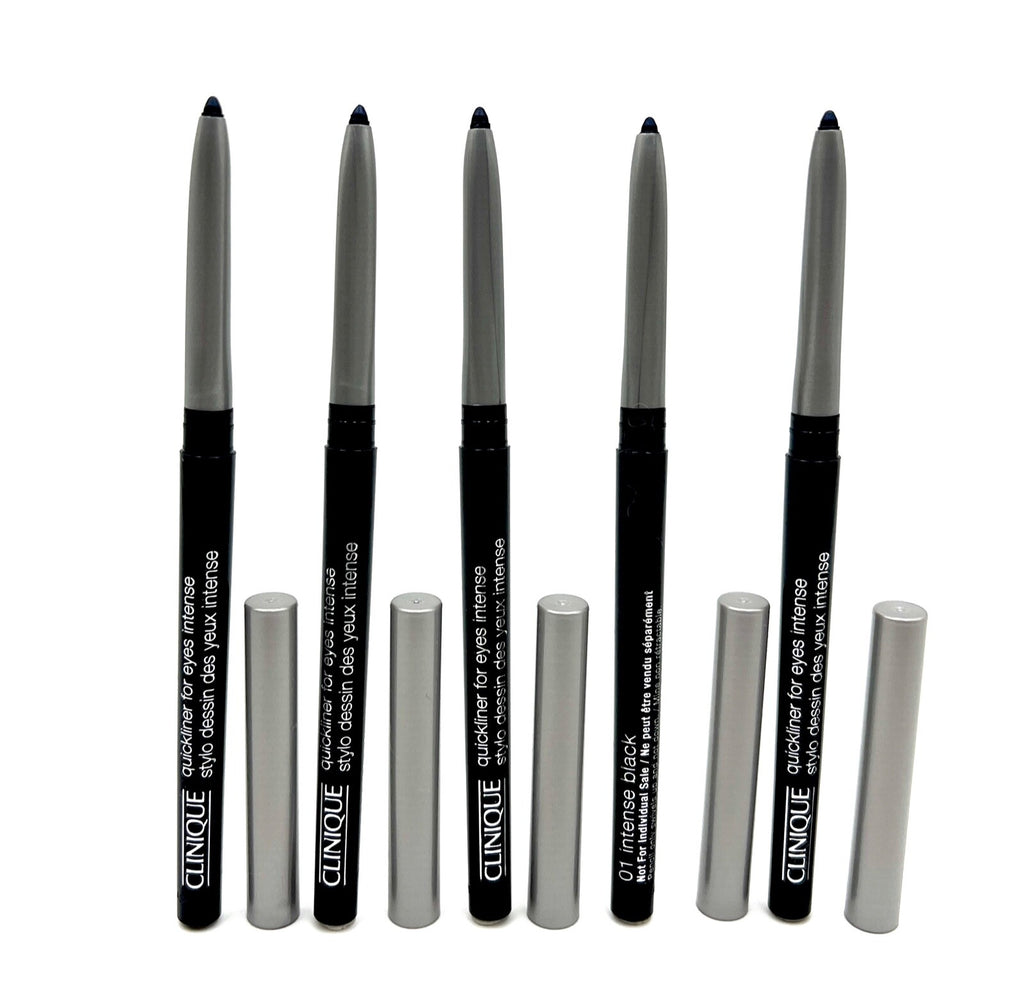 Lot of 5 Black Eyeliner Pencils for Eye Makeup - Clinique Quickliner Intense Black
