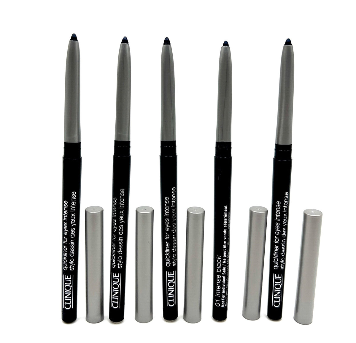 Lot of 5 Black Eyeliner Pencils for Eye Makeup - Clinique Quickliner Intense Black