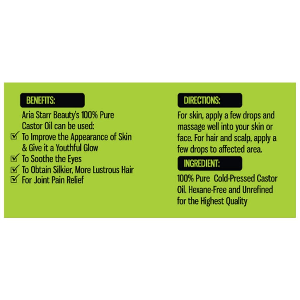 Pure Cold Pressed Castor Oil - 16 Fl Oz for Hair, Skin & Eyebrows - Moisturizer & Growth Oil