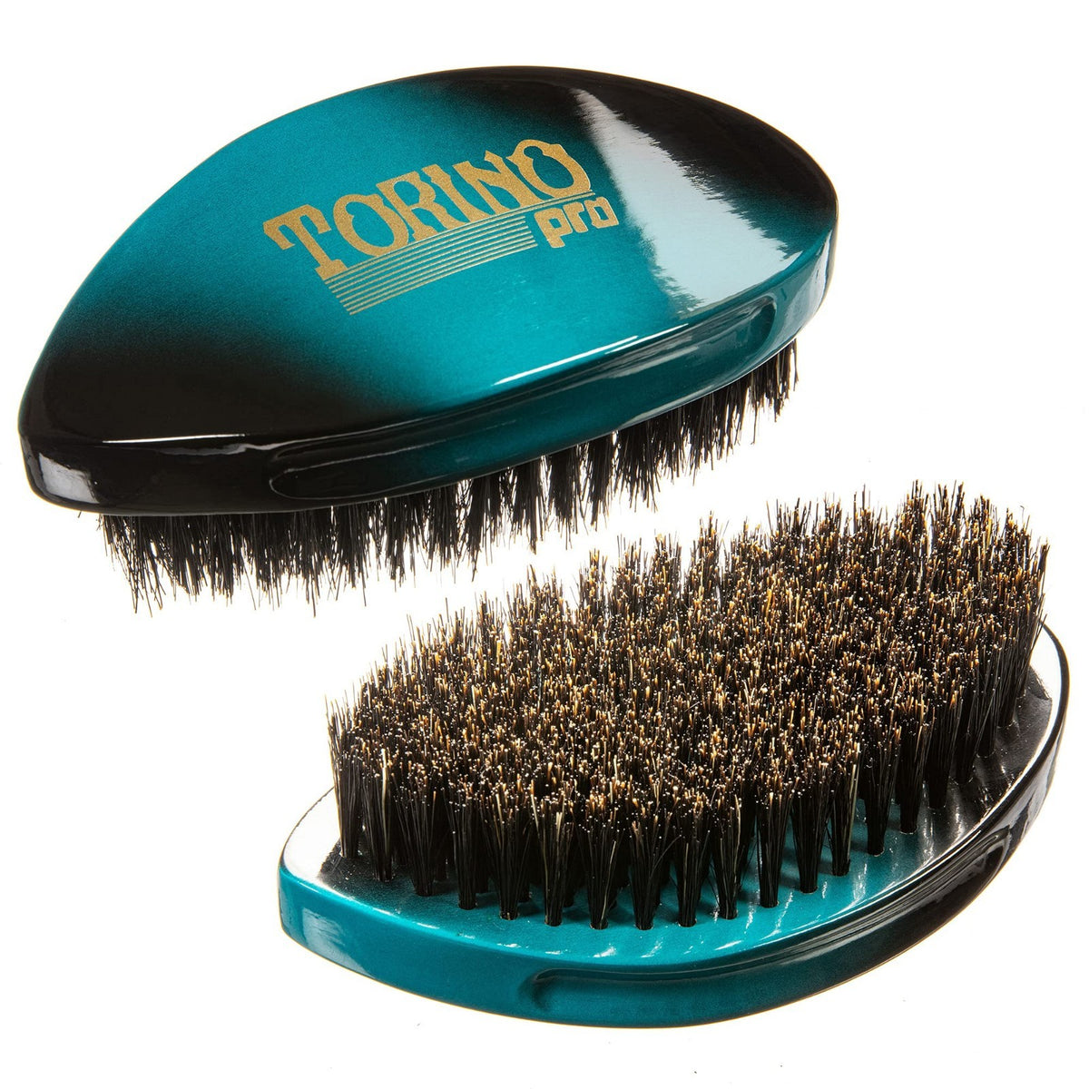 Medium Boar Bristle Curved Palm Brush for 360 Waves - Wave Cap & Durag Use