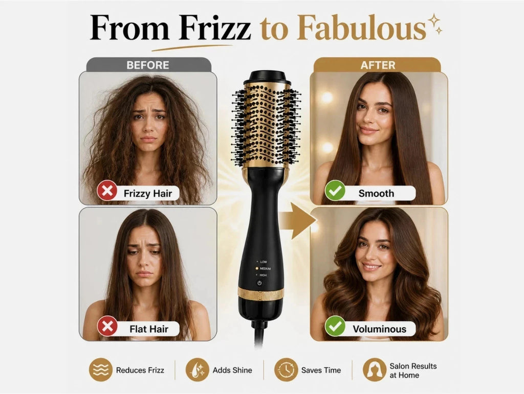 4-in-1 Hair Dryer Brush Volumizer Ionic Ceramic Styling Tool