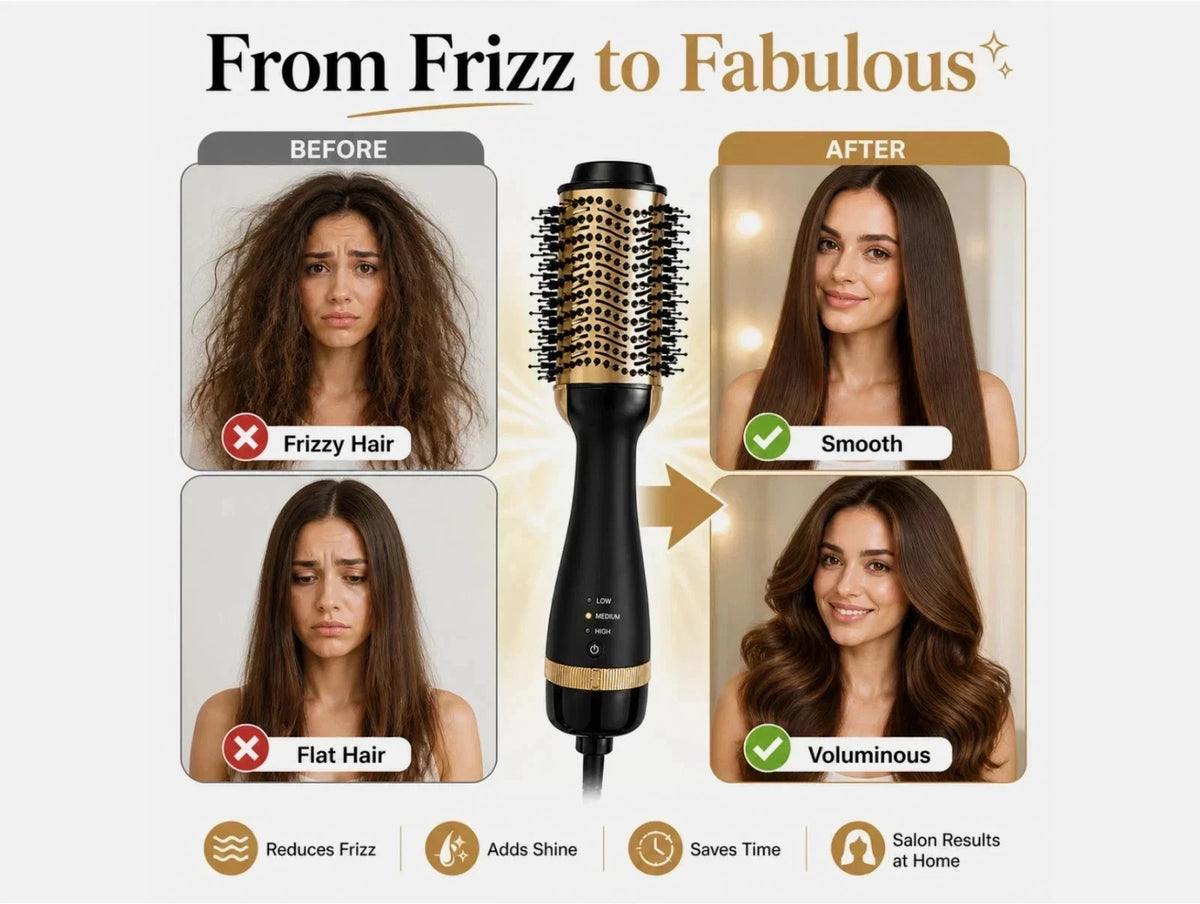 4-in-1 Hair Dryer Brush Volumizer Ionic Ceramic Styling Tool