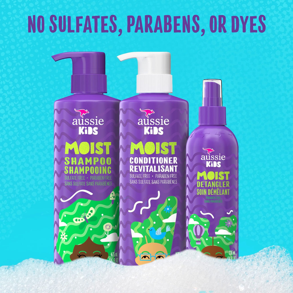 Kids Hair Care Bundle Set - Gentle Tangle-Free Shampoo 40 Fl Oz