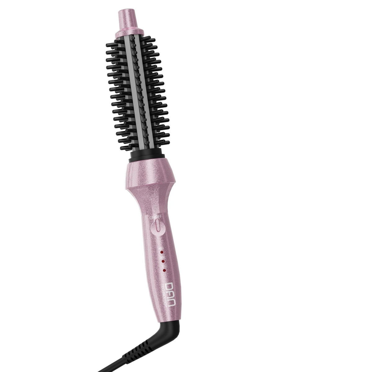 Heated Curling Brush for Short Hair - Adjustable Temperature, Fast Heating, Anti-Scald Bristle