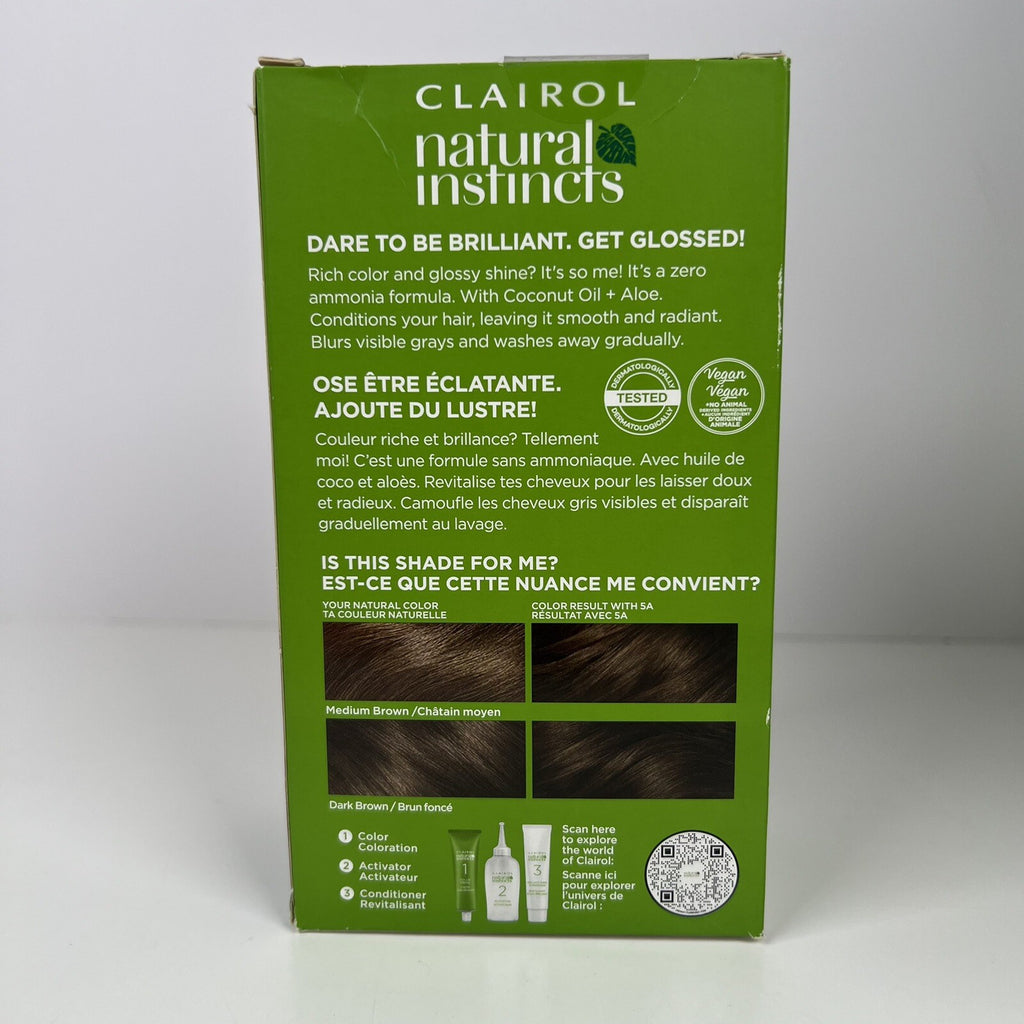 Clairol Natural Instincts Semi-Perm Hair Dye Medium Cool Brown 5A - Pack of 6