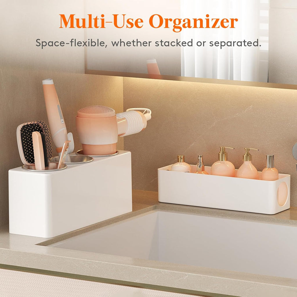 Hair Tool Organizer with 3 Heat-Resistant Cups and Cord Management
