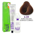 Hair Color Cream Rubio Oscuro Dorado Cobrizo 6.34 - 90ml with Developer