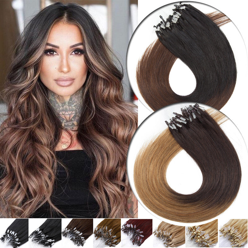 Micro Loop Hair Extensions Beads Link - Remy Human Hair Tips & Beads