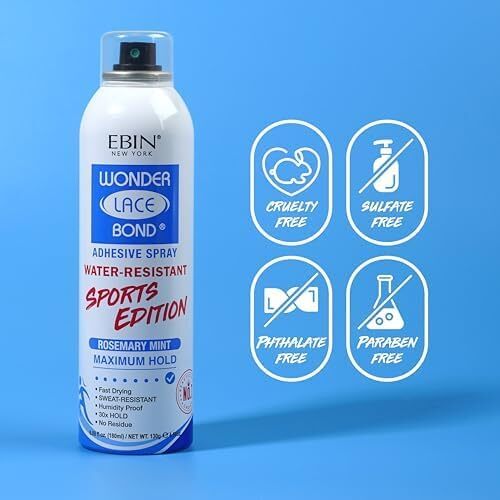 Water-Resistant Wig Adhesive Spray with Maximum Hold & Rosemary Mint 6.08oz