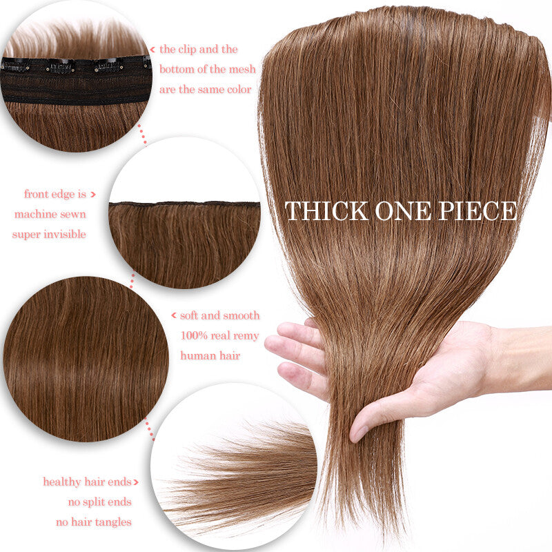 Clip-In Human Hair Extensions Full Head 3/4 Length Remy Hair, Multiple Colors & Lengths