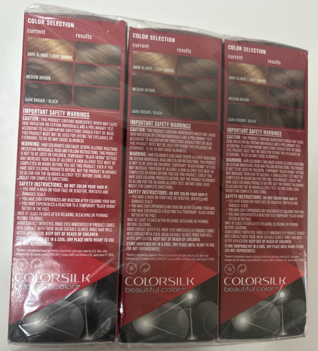 Ammonia-Free Hair Color 41 Medium Brown - 3 Pack with Keratin & 3D Gel Technology