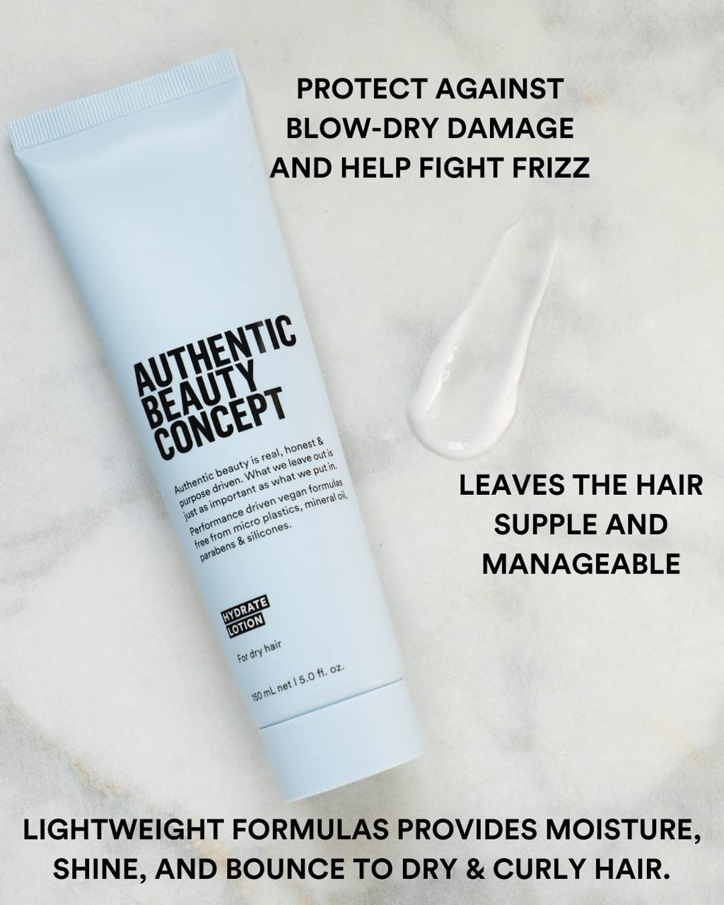 Hydrate Hair Lotion 5 oz - Lightweight Vegan Moisturizer for Shine & Damage Protection