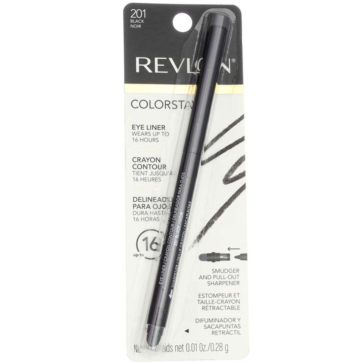 Revlon ColorStay Waterproof Eyeliner Pencil Black 201, 0.01 oz — 2 Pack