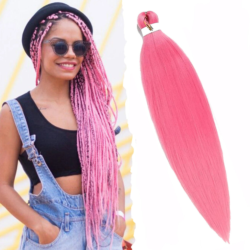 Pre-Stretched Colorful Synthetic Braiding Hair Extensions for Women