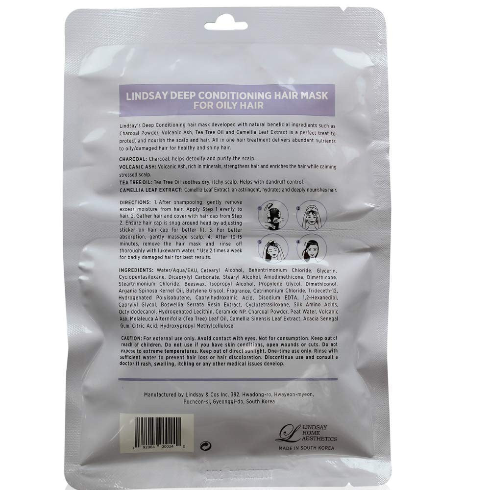 Deep Conditioning Hair Mask for Oily Hair - Charcoal & Tea Tree, 12 Pack