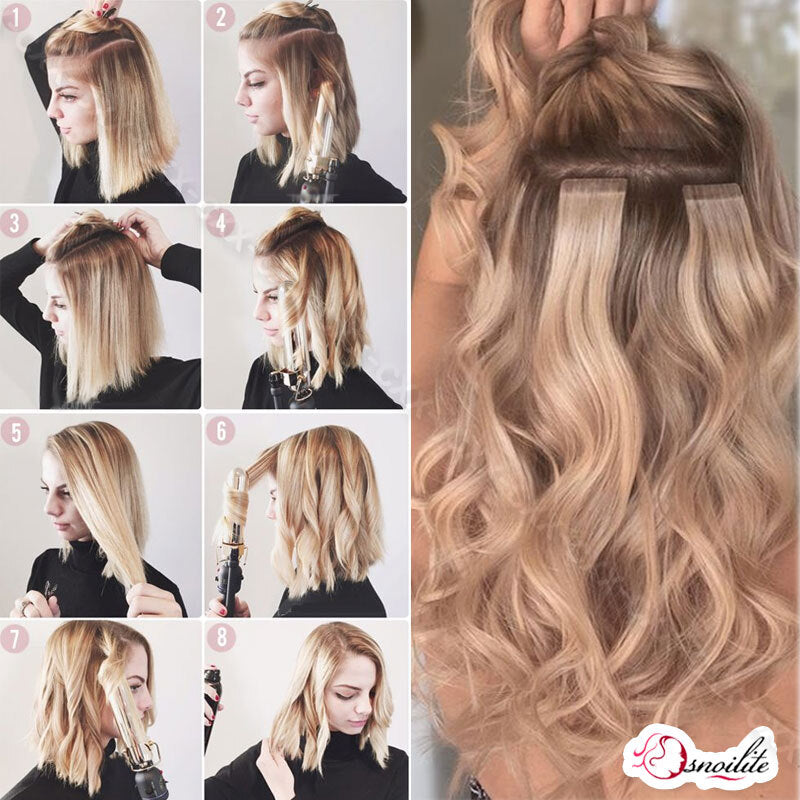 Human Hair Extensions Skin Weft Ombre Thick Tape-In Hair Extensions - Multiple Lengths & Colors