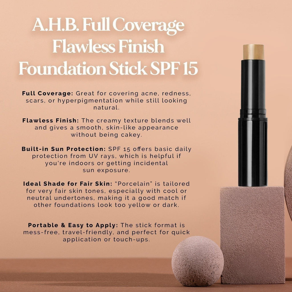 Foundation Stick Concealer - Full Coverage Creamy Finish in Almond