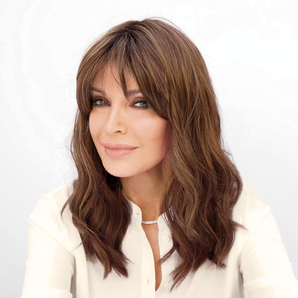 Jaclyn Smith Coastline Synthetic Wig with Auburn Sugar Highlights - Beachy Waves