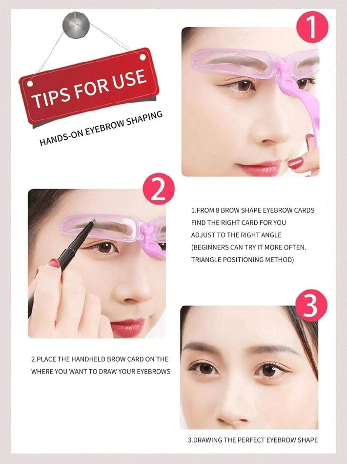 Reusable Eyebrow Stencil Kit with 8 Styles for Makeup & Shaping